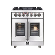 Forno Massimo 30 in. 4.32 cu. ft. Freestanding French Door Dual Fuel Range with 5 Sealed Burners (FFSGS6325-30)