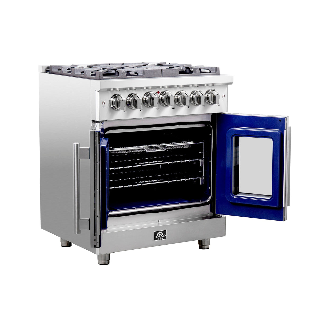 Forno Massimo 30 in. 4.32 cu. ft. Freestanding French Door Dual Fuel Range with 5 Sealed Burners (FFSGS6325-30)