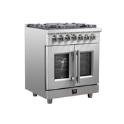 Forno Massimo 30 in. 4.32 cu. ft. Freestanding French Door Dual Fuel Range with 5 Sealed Burners (FFSGS6325-30)