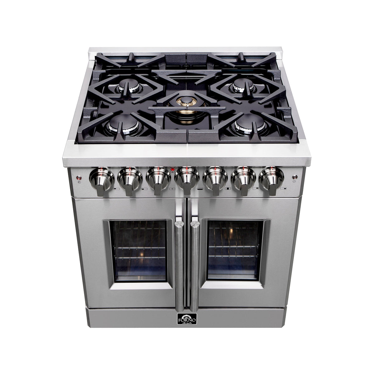 Forno Massimo 30 in. 4.32 cu. ft. Freestanding French Door Dual Fuel Range with 5 Sealed Burners (FFSGS6325-30)