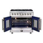 Forno Massimo 36 in. Freestanding French Door Dual Fuel Range with 6 Burners, 5.36 cu. ft. Oven (FFSGS6325-36)