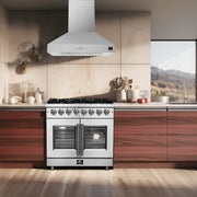 Forno Massimo 36 in. Freestanding French Door Dual Fuel Range with 6 Burners, 5.36 cu. ft. Oven (FFSGS6325-36)