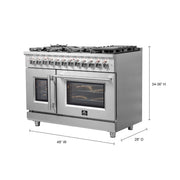 FORNO Massimo 48 in. Freestanding French Door Dual Fuel Range with 8 Sealed Burners (FFSGS6325-48)