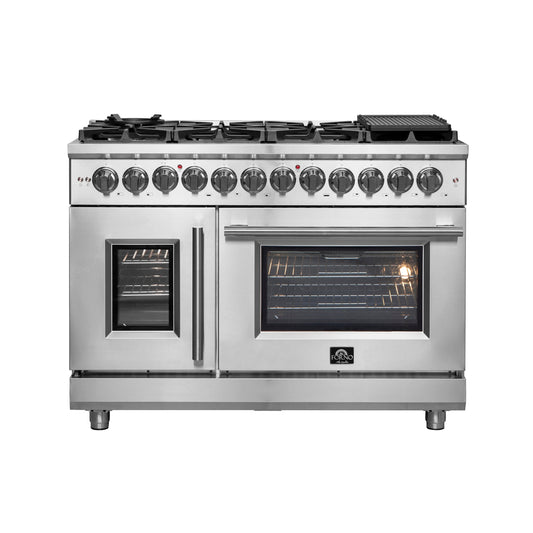 FORNO Massimo 48 in. Freestanding French Door Dual Fuel Range with 8 Sealed Burners (FFSGS6325-48)