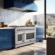 FORNO Massimo 48 in. Freestanding French Door Dual Fuel Range with 8 Sealed Burners (FFSGS6325-48)
