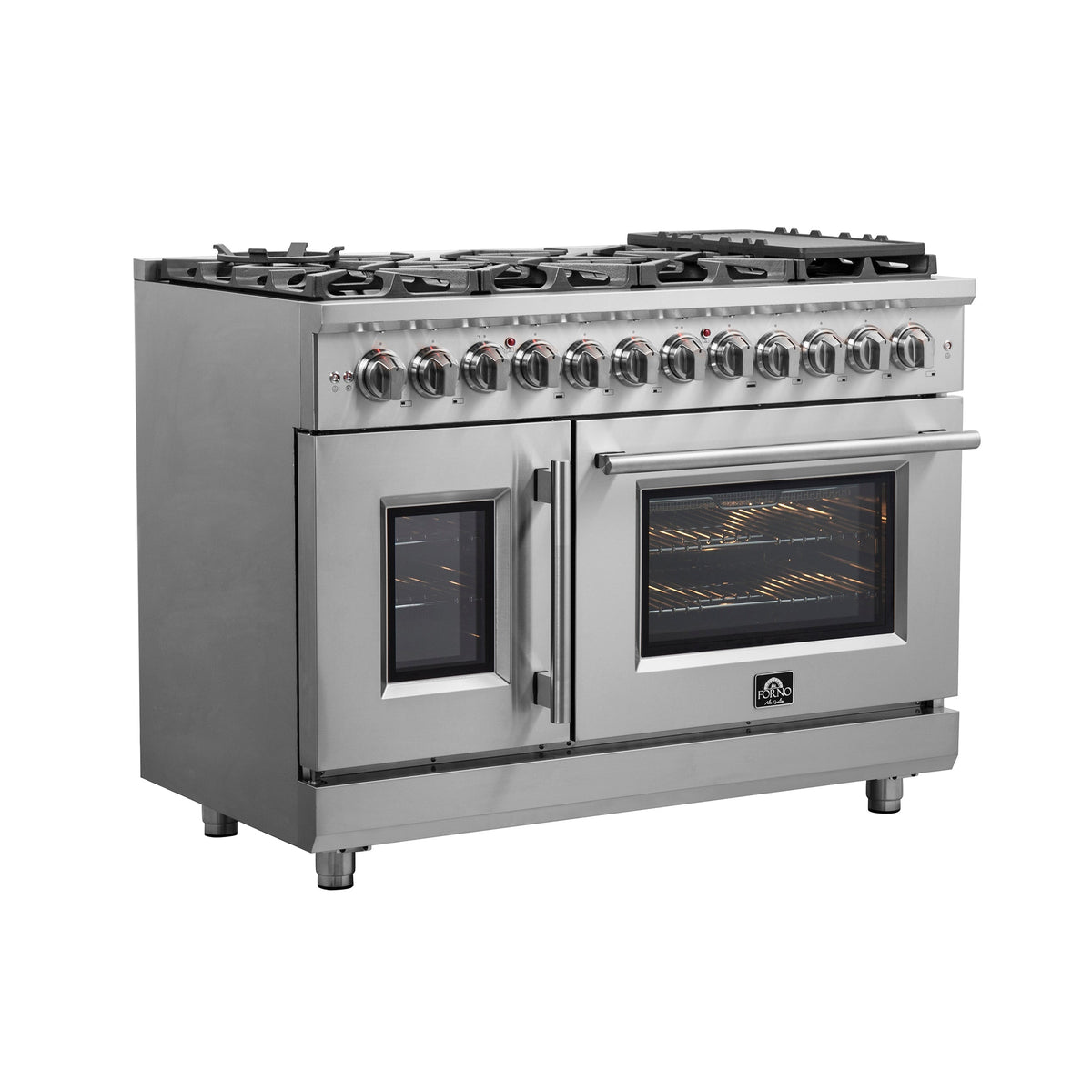 FORNO Massimo 48 in. Freestanding French Door Dual Fuel Range with 8 Sealed Burners (FFSGS6325-48)