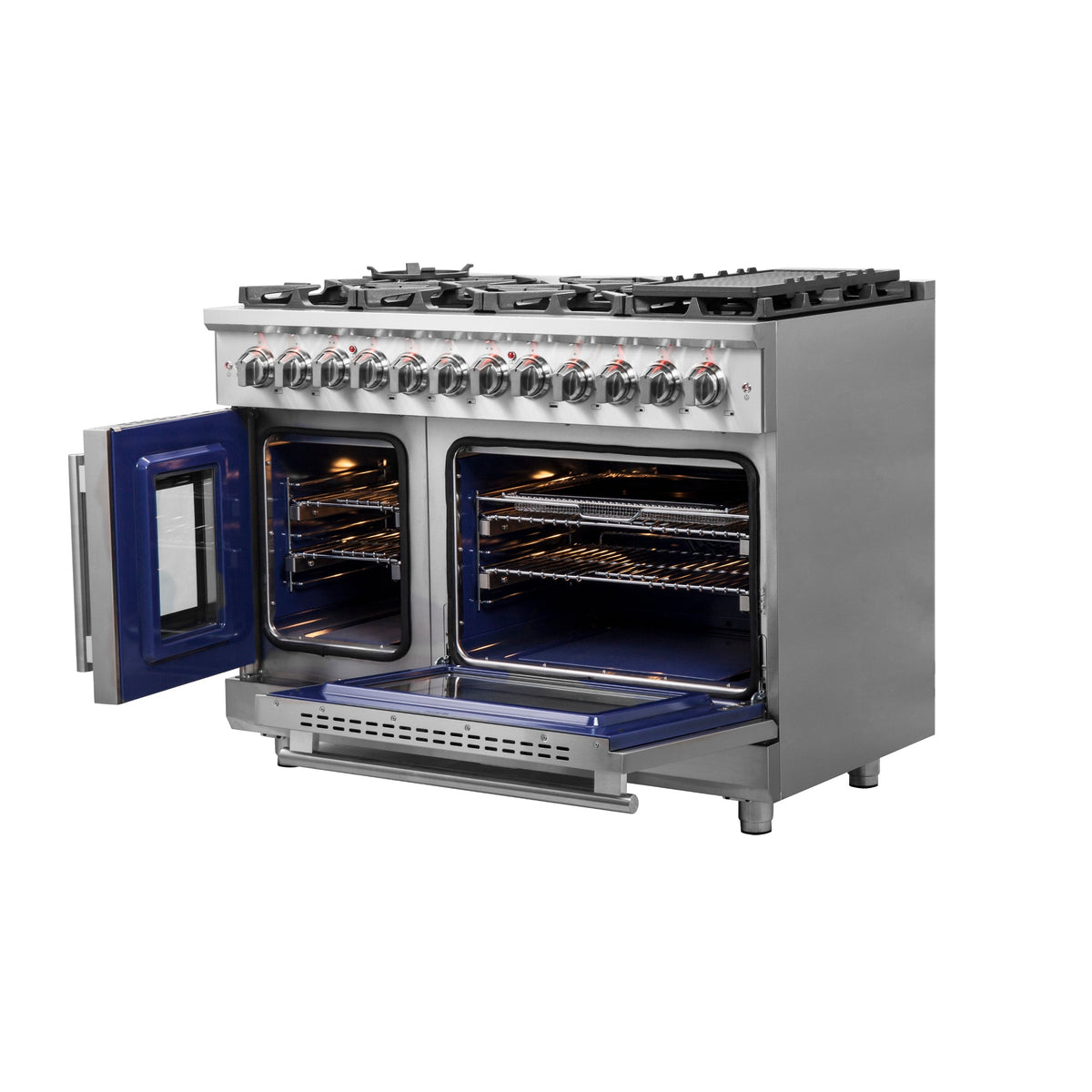 FORNO Massimo 48 in. Freestanding French Door Dual Fuel Range with 8 Sealed Burners (FFSGS6325-48)