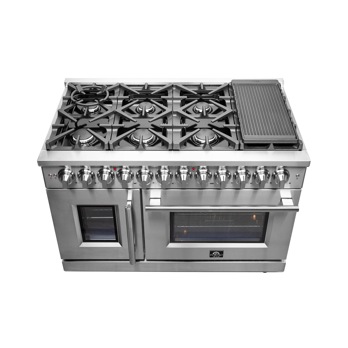 FORNO Massimo 48 in. Freestanding French Door Dual Fuel Range with 8 Sealed Burners (FFSGS6325-48)