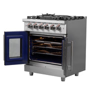 Forno Massimo 30 in. Freestanding French Door Gas Range, 4.32 cu. ft. Oven, 5 Sealed Burners (Model FFSGS6439-30)