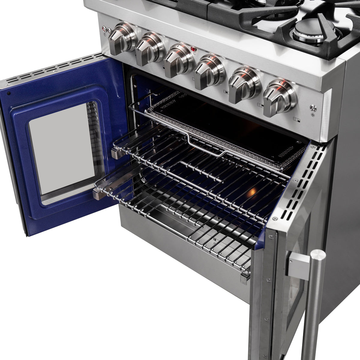 Forno Massimo 30 in. Freestanding French Door Gas Range, 4.32 cu. ft. Oven, 5 Sealed Burners (Model FFSGS6439-30)