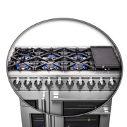 FORNO Massimo 48 in. Freestanding French Door Gas Range, 6.58 cu. ft. Oven, 8 Burners (Model FFSGS6439-48)