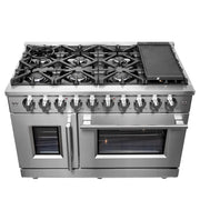 FORNO Massimo 48 in. Freestanding French Door Gas Range, 6.58 cu. ft. Oven, 8 Burners (Model FFSGS6439-48)