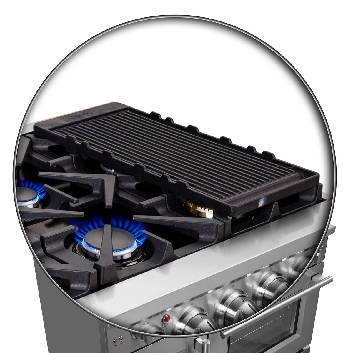 FORNO Massimo 48 in. Freestanding French Door Gas Range, 6.58 cu. ft. Oven, 8 Burners (Model FFSGS6439-48)