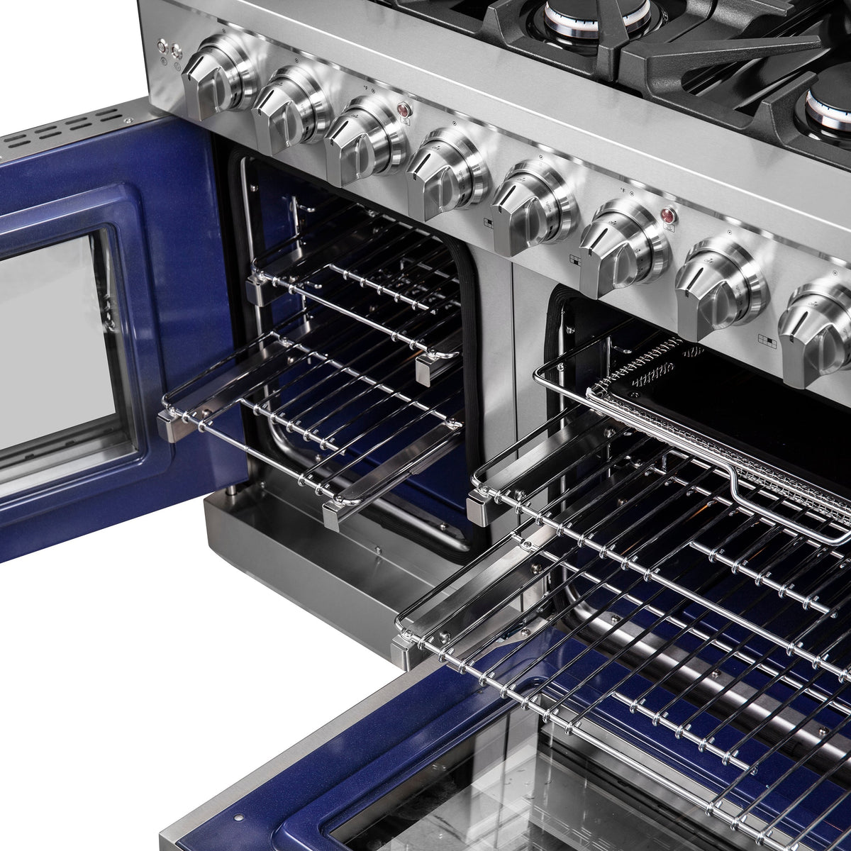 FORNO Massimo 48 in. Freestanding French Door Gas Range, 6.58 cu. ft. Oven, 8 Burners (Model FFSGS6439-48)