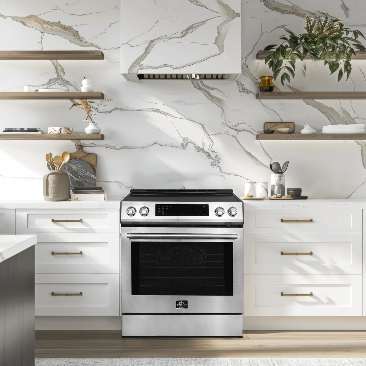 Forno Donatello 30 in. Induction Range, 5.0 cu. ft., Air Fry, Self-Clean, Stainless Steel, Model FFSIN0905-30