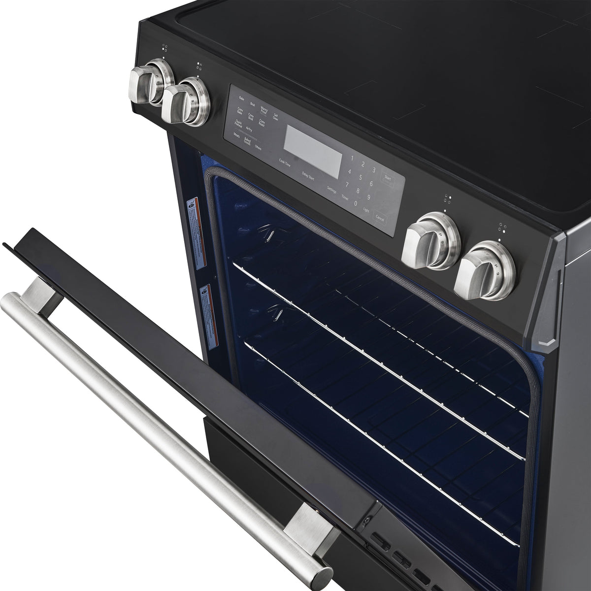 Forno Donatello Espresso 30-Inch Freestanding Induction Range, 5.0 cu. ft., Black, Includes Stainless Steel Handles (FFSIN0905-30BLK)