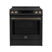 Forno Donatello Espresso 30-Inch Induction Range, 5.0 cu. ft., Air Fry, Self-Clean, Black with Stainless Steel Handles (FFSIN0905-30BLK)