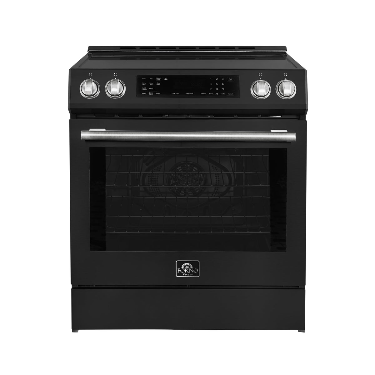 Forno Donatello Espresso 30-Inch Freestanding Induction Range, 5.0 cu. ft., Black, Includes Stainless Steel Handles (FFSIN0905-30BLK)