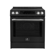 Forno Donatello Espresso 30-Inch Freestanding Induction Range, 5.0 cu. ft., Black, Includes Stainless Steel Handles (FFSIN0905-30BLK)