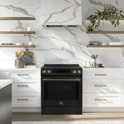 Forno Donatello Espresso 30-Inch Induction Range, 5.0 cu. ft., Air Fry, Self-Clean, Black with Stainless Steel Handles (FFSIN0905-30BLK)