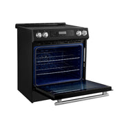 Forno Donatello Espresso 30-Inch Freestanding Induction Range, 5.0 cu. ft., Black, Includes Stainless Steel Handles (FFSIN0905-30BLK)