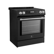 Forno Donatello Espresso 30-Inch Freestanding Induction Range, 5.0 cu. ft., Black, Includes Stainless Steel Handles (FFSIN0905-30BLK)