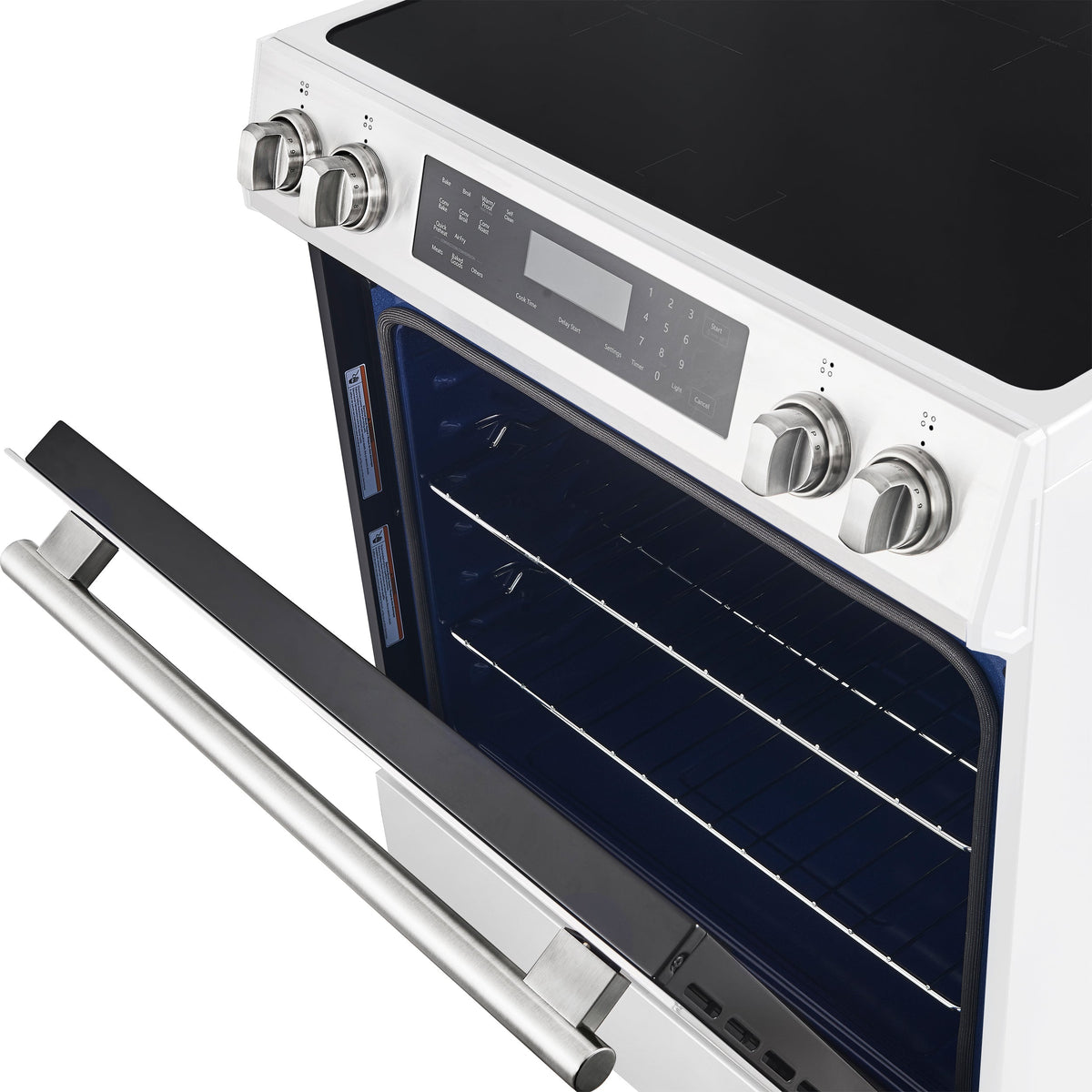 Forno Donatello Espresso 30-Inch Induction Range, 5.0 cu. ft., White, Air Fry, Self-Clean, Stainless Steel Handles (Model FFSIN0905-30WHT)