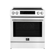 Forno Donatello Espresso 30 in. Induction Range, 5.0 cu. ft. Oven, Air Fry & Self-Clean, White with Stainless Steel Handles (Model FFSIN0905-30WHT)