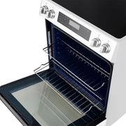 Forno Donatello Espresso 30 in. Induction Range, 5.0 cu. ft. Oven, Air Fry & Self-Clean, White with Stainless Steel Handles (Model FFSIN0905-30WHT)