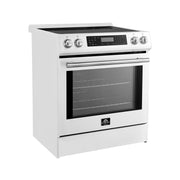 Forno Donatello Espresso 30 in. Induction Range, 5.0 cu. ft. Oven, Air Fry & Self-Clean, White with Stainless Steel Handles (Model FFSIN0905-30WHT)