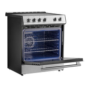 Forno Espresso Leonardo 30-Inch Freestanding Induction Range with Knob Controls, 5.0 cu. ft. Oven Capacity, Stainless Steel with Stainless Steel Accents (Model FFSIN0982-30)
