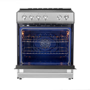 Forno Espresso Leonardo 30-Inch Freestanding Induction Range with Knob Controls, 5.0 cu. ft. Oven Capacity, Stainless Steel with Stainless Steel Accents (Model FFSIN0982-30)