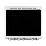 Forno Leonardo Espresso 30-Inch Induction Range, 5.0 cu. ft. Oven, Knob Controls, White with Stainless Steel Accents (Model FFSIN0982-30WHT)