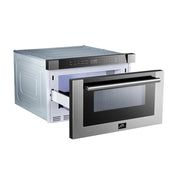 FORNO Capoliveri 24-Inch Built-In Microwave Drawer, 1.2 Cu. Ft., Stainless Steel (Model FMWDR3000-24)