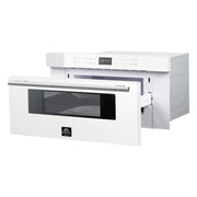 FORNO Capoliveri 30-Inch Built-In Microwave Drawer, 1.2 cu. ft., White with Stainless Steel Handles (Model FMWDR3000-30WHT)
