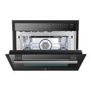 FORNO Oliena 24-Inch Built-In Microwave Drawer Oven, 1.6 cu. ft., Black with Stainless Steel Handle (FMWDR3093-24BLK)