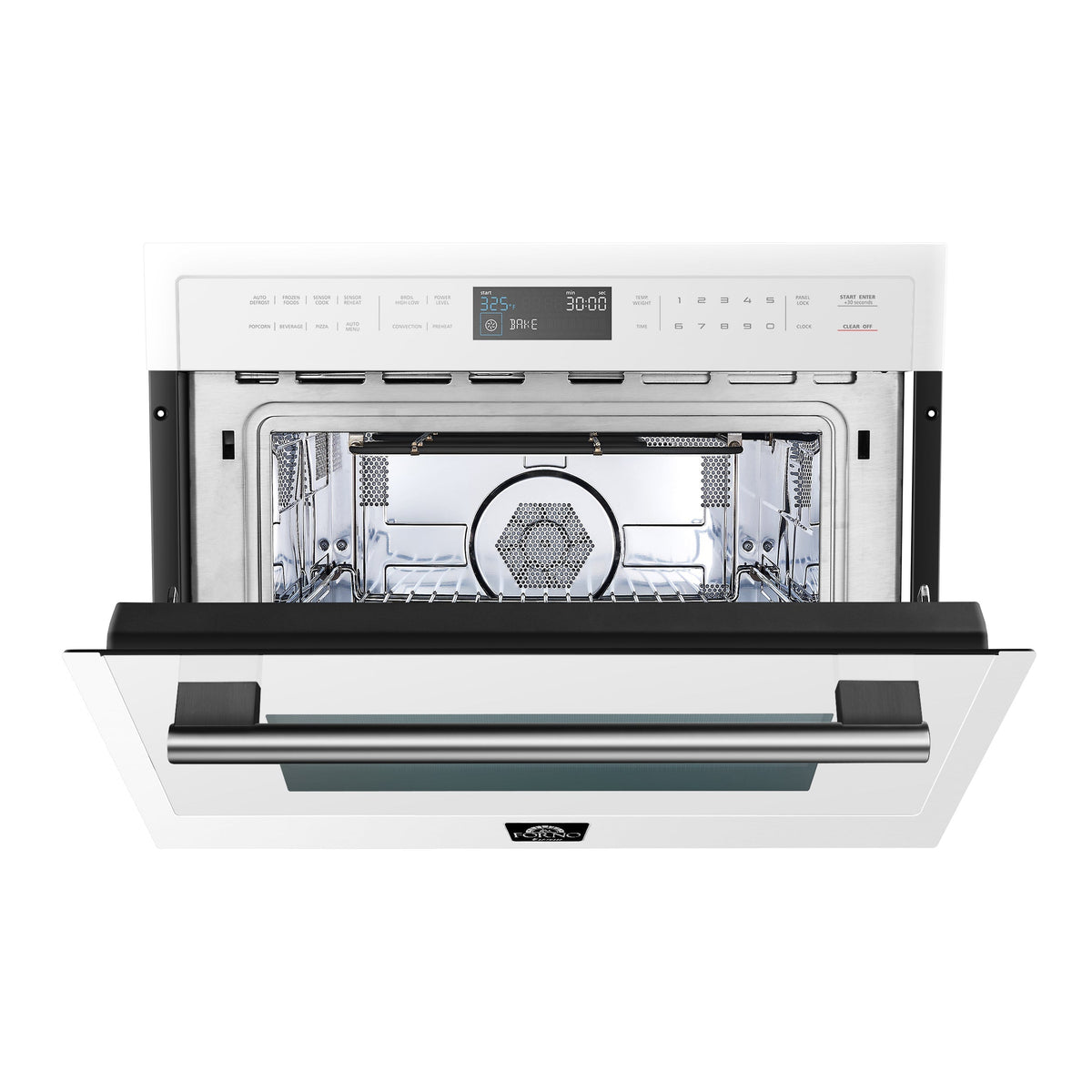 FORNO Oliena 24-Inch Built-In Microwave Drawer Oven, 1.6 cu. ft., White with Stainless Steel Handles (FMWDR3093-24WHT)