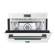 FORNO Oliena 24-Inch Built-In Microwave Drawer Oven, 1.6 cu. ft., White with Stainless Steel Handles (FMWDR3093-24WHT)