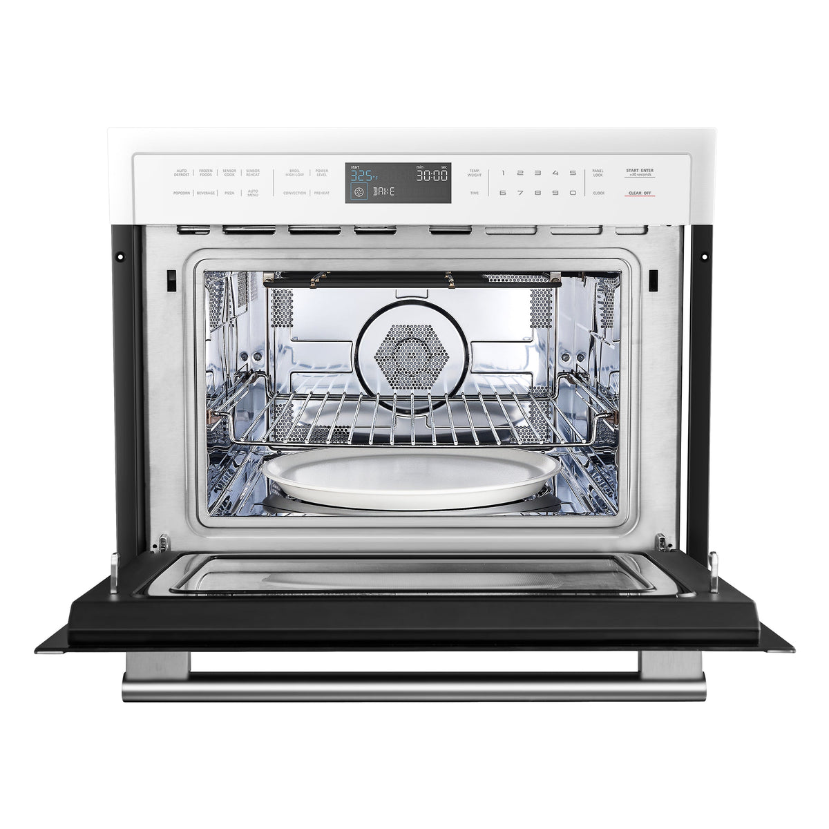 FORNO Oliena 24-Inch Built-In Microwave Drawer Oven, 1.6 cu. ft., White with Stainless Steel Handles (FMWDR3093-24WHT)