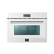FORNO Oliena 24-Inch Built-In Microwave Drawer Oven, 1.6 cu. ft., White with Stainless Steel Handles (FMWDR3093-24WHT)