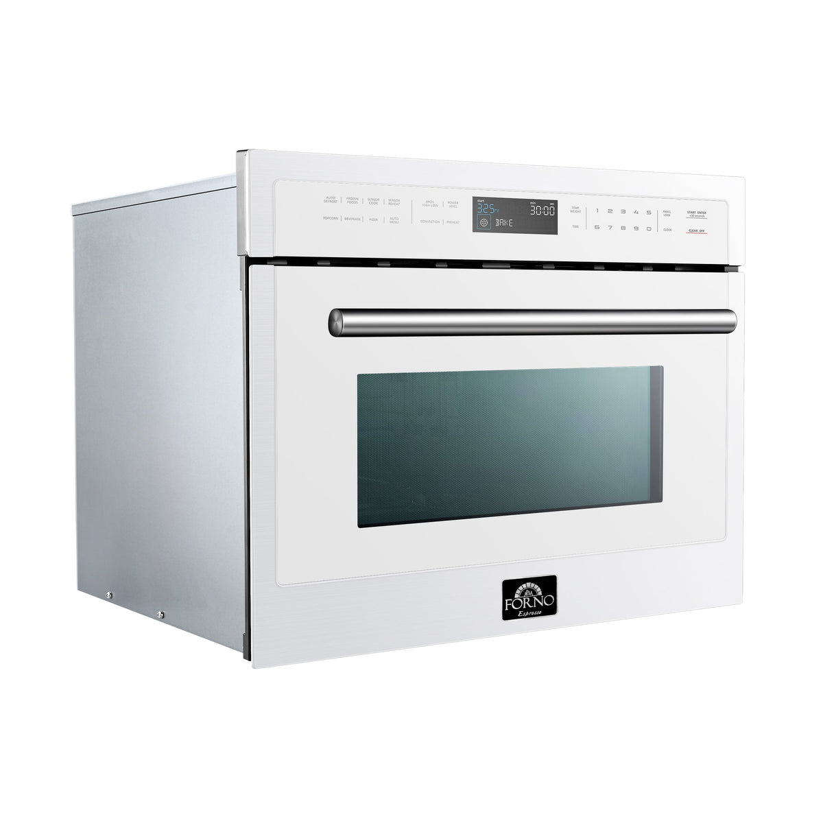 FORNO Oliena 24-Inch Built-In Microwave Drawer Oven, 1.6 cu. ft., White with Stainless Steel Handles (FMWDR3093-24WHT)