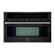 FORNO Oliena 30-Inch Built-In Microwave Oven, 1.6 Cu. Ft., Black with Stainless Steel Handles (Model FMWDR3093-30BLK)