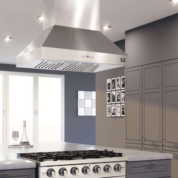 Forno Coppito 36-Inch Island-Mount Range Hood, 1200 CFM, Stainless Steel (Model FRHIS5129-36)