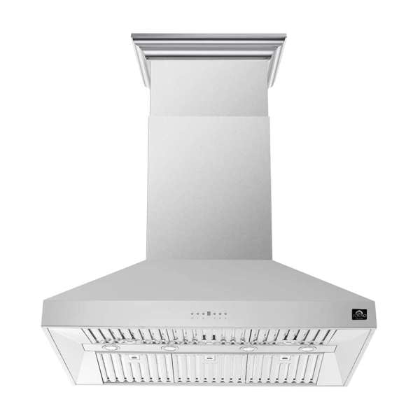 Forno Coppito 48-Inch Island Mount Range Hood, 1200 CFM, Stainless Steel (Model FRHIS5129-48)