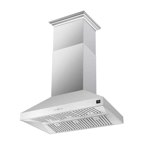 Forno Coppito 48-Inch Island Mount Range Hood, 1200 CFM, Stainless Steel (Model FRHIS5129-48)