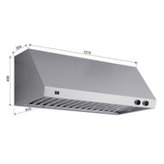 FORNO Biagio 48-Inch Wall-Mount Range Hood, 1200 CFM, Stainless Steel (Model FRHWM5009-48)