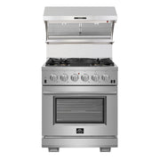 Forno Savona 30-Inch Wall-Mount Range Hood with Backsplash, 600 CFM, Stainless Steel, Hybrid Filters (Model FRHWM5029-30HB)