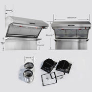 FORNO Savona 48-Inch Wall Mount Range Hood with 1200 CFM Ventilation, Backsplash, Hybrid Filters (Model FRHWM5029-48HB)