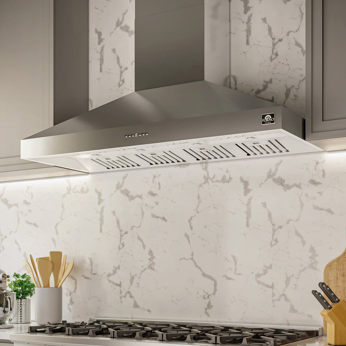 Forno Orvieto 60-Inch Wall Mount Range Hood, 1200 CFM, Stainless Steel (Model FRHWM5094-60)
