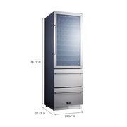 FORNO Azienda 24-Inch Built-In Wine Cooler, 108 Bottle Capacity, Triple Zone, Stainless Steel (FWCDR6628-24S)